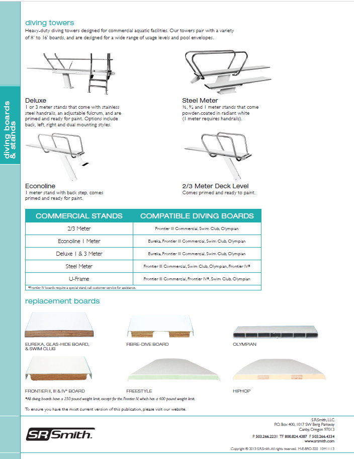 8' Taupe Frontier III Diving Board with Salt Pool Jump System SR Smith